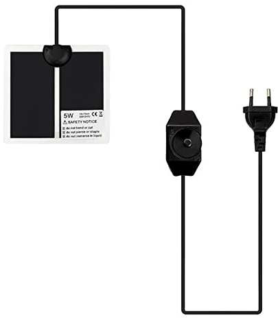 DAJASD Heizmatte Terrarium, 5W Einstellbar Reptil Heizmatten, Terrarium Heizung mit Temperaturregelung, für Reptilien, Schildkröte, Schlangen, Eidechse, Gecko, Spinne(14X15cm)