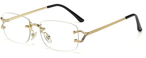 Petites lunettes de soleil carrées sans monture pour femmes en métal sans monture lunettes de soleil rétro de marque de luxe lunettes de conception