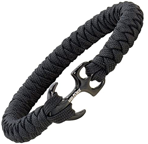 Wolflock Anker Armband – Paracord Armband Schmuck aus Edelstahl für Damen und Herren (gold, schwarz, blau, camo, navy) unisex