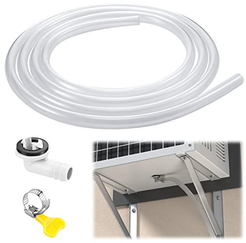 10ft Air Conditioner Drain Hose, 3/5 inch Portable AC Drain Hose Connector, Replacement for Universal Mini-Split Unit and Window Air Conditioner Unit kit Parts
