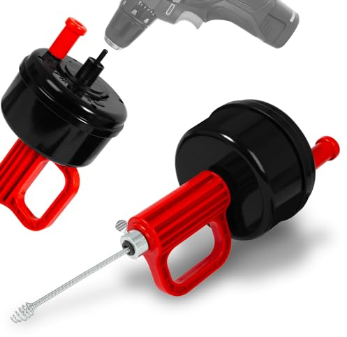 EBERTH Rörrengöringsspiral 4 m lång, 6 mm diameter, effektiv dräneringsspiral, manuell drift eller med batteridriven borr, anslutning för borr, ergonomisk design, professionell, pipe cleaning
