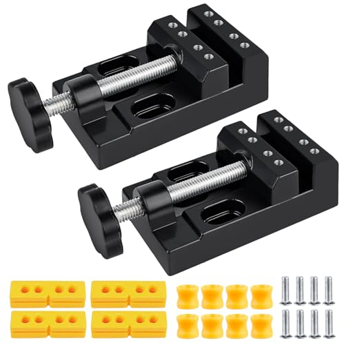 Lot de 2 mini étaux de table 57 mm - Perceuse - Étau de machine - Table parallèle - Pour bijoux, noyer, artisanat, bricolage