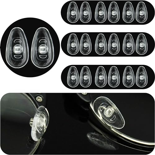 VYZUTR 10 Paires Plaquettes de Nez à Lunettes en Silicone, Coussinets de Nez Antidérapants, Tampon de Nez de Lunettes à Visser, Forme Goutte Plaquettes, Accessoires pour Lunettes Soleil