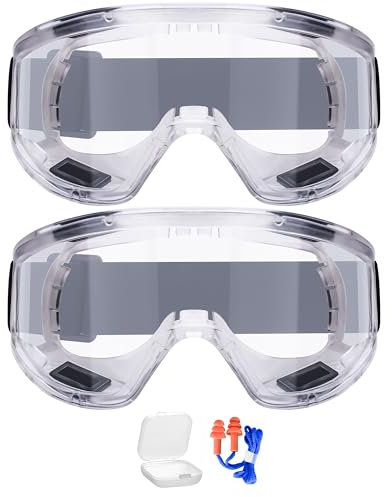 AirGearPro Vision-1000 Schutzbrille Antibeschlag | Arbeitsschutzbrille auch für Brillenträger | für Lackieren, Arbeiten, Schleifen, Baustelle, Werkstatt | Bequem und kratzfest (1)