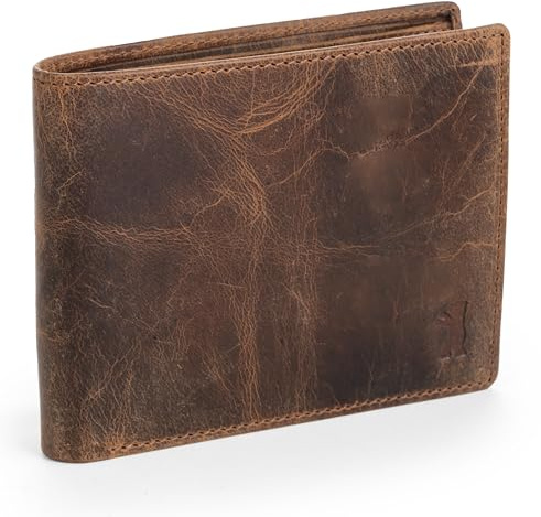Berliner Bags Vintage Geldbörse Peter, Portmonee aus Leder, Geldbeutel mit TÜV-geprüftem RFID-Schutz, für Herren – Braun