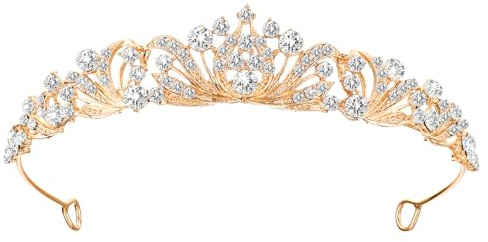 TIESOME Tiara con strass in cristallo, diadema da sposa, corona, fascia da principessa, corona elegante, corona da sposa, cerchietti per laurea, festa di compleanno, gioielli per capelli, regali per