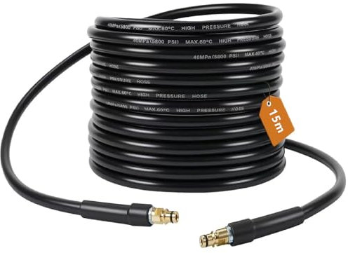 15M High Pressure Washer Replacement Hose for Karcher K Series K2 K3 K4 K5 K6 K7, High-Pressure Reinforced Hose with Quick Click Plug Connector,Jet Wash Pipe Cleaning Car Road Garden