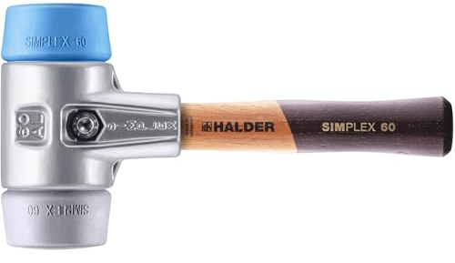 Simplex - Schonhammer, TPE-soft/TPE-mid; mit Aluminiumgehäuse und hochwertigem extra kurzen Holzstiel | D=60 mm/Stielausführung=extra kurz | 3113.062
