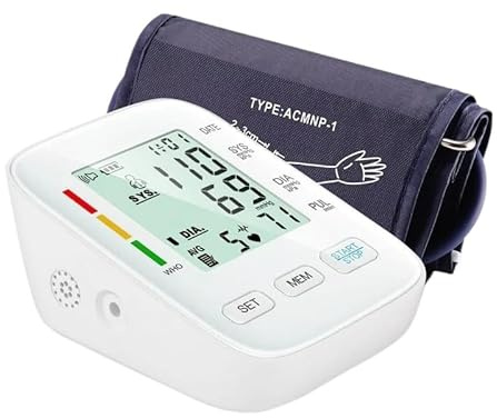 Oryzon Vollautomatisches Oberarm-Blutdruckmessgerät mit digitalem Display/Mit komfortabler Manschette und Speicherfunktion/Blutdruck- und Pulsmessung(1 Stück)