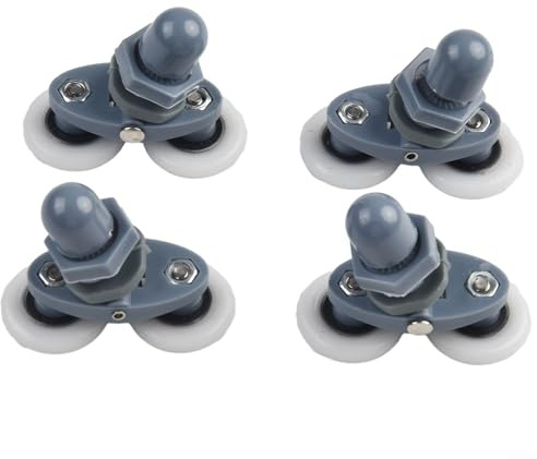 Gdfnmogo - Confezione da 4 rotelle di ricambio per porta della doccia, doppi cursori per recinzioni del bagno, diametro 19/23/25/27 mm, plastica, nylon, acciaio inossidabile (25 mm)