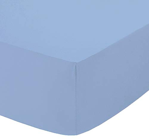 AmigoZone Egyptian Cotton 200 Thread Count 25CM/10 Deep Fitted Sheet (Sky Blue, Single)