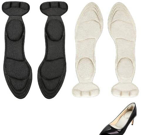 Shoe Insoles for Women Inserts for Heels and Shoes that are Too Big | 2 pairs cushion insoles for shoes that are too big size 35 to 40 designed for high heels to relieve foot metatarsal pain