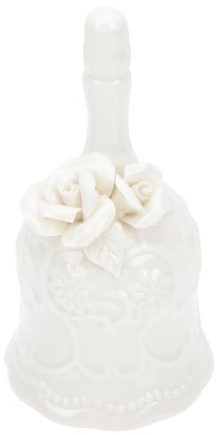 HOMSFOU Clochette en Céramique 7,5 X 7,5 X 13,5 Cm pour Restaurant, Sonnette de Service la Clientèle, Cloche de Table Silencieuse et Pratique, Ornements Décoratifs pour Bars, Bureaux