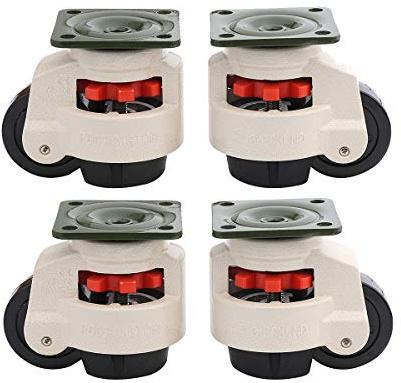 KATSU Set di Ruote Piroettanti 4 Pezzi, Capacità di Carico 200kg, Ruote Orientabili Livellanti GD-40F per Macchina Retrattile per Macchinari Pesanti, Banco da Lavoro, Tavolo di Saldatura 5505644