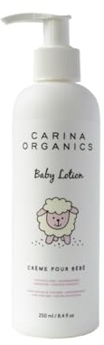 Carina Organics Extra Gentle Baby Lotion, Organic & Natural, for Sensitive Skin, Whole Body, 8 fl oz