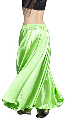 Jupe de danse orientale Calcifer en satin - Parfaite pour la danse du ventre - Pour danseuses professionnelles, Vert Fruit