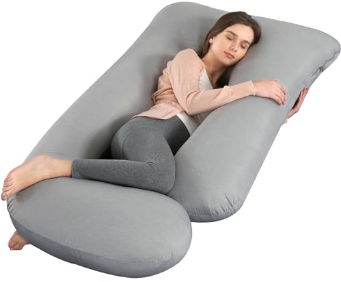 SHANNA Schwangerschaftskissen U Form Seitenschläferkissen Stillkissen Fütternkissen mit Kühlung Bezug, Groß Lagerungskissen, Komfortkissen Erwachsene, Körperkissen abnehmbar, waschbar