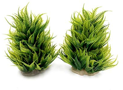 BEGONDIS 2Pcs Aquarium Decorations Fish Tank Artificial Water Plants Made of Soft Plastic, Good for All Fish & Pets (Green)