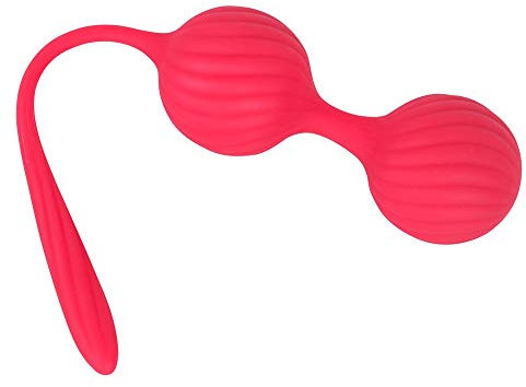 ORION Liebeskugel-Duo - intensives Sexspielzeug für Frauen, trainiert die Beckenbodenmuskulatur, mit Reizrillen, geeignet für Fortgeschrittene, rot