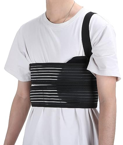 Ceinture De Contention Pour Blessure Aux Côtes, Orthèse Thoracique Réglable Pour Fracture Des Côtes, Sangle De Soutien Élastique Pour La Compression Des Côtes Post-Chirurgicales Fracturées (L)