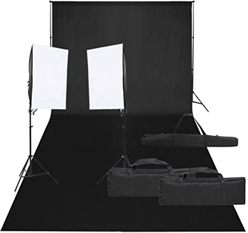 vidaXL Fotostudio-Set mit Beleuchtung und Hintergrund, Studio-Kit, Tageslicht-Lampe, Studio-Beleuchtung-Set, Studio-Licht, Fotografie-Licht