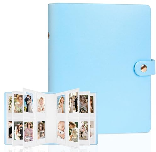 Album photo à 256 pochettes pour appareil photo instantané Kodak Mini Shot, Kodak Mini Shot 2, papier photo 5,3 x 8,6 cm (bleu)