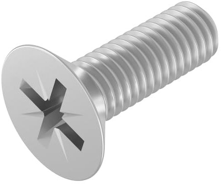 SECCARO Viti a testa svasata M3 x 8 mm, in acciaio inox V2A VA A2, DIN 965, Phillips PZ, filettatura completa, 20 pezzi