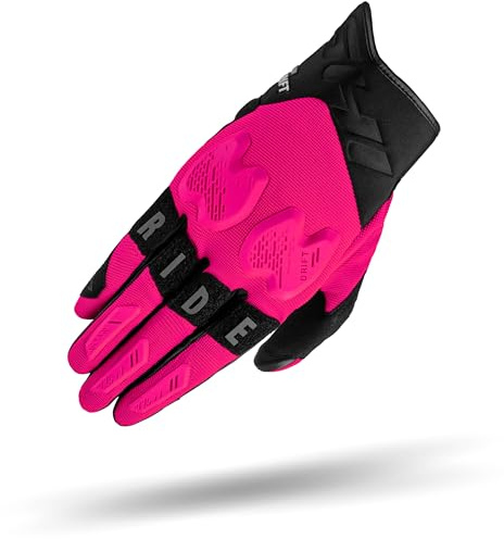 SHIMA DRIFT GLV Guanti Moto Estivi Donna Pelle Lungo Ventilato Perforato Omologati Guanto per Motocicletta Touchscreen Ventilata Scooter Protettore Rinforzato Abbigliamento Racing (Donne, Rosa, S)