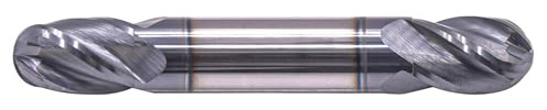 BestParts 3/8 Solid Carbide Ball Nose End Mill - Double End - AlTiN Coated, 4 Flute, 30 Degree Helix, 3/8 Cutting Diameter, 3/8 inch Shank Diameter, 9/16 Length of Cut, 2-1/2 Overall Length