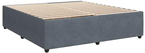 vidaXL Sängram utan madrass mörkgrå 200x200 cm sammet