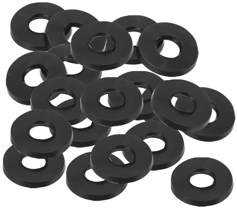 PATIKIL M8 Rubber Flat Washer, 20 Pack 8mm ID 21mm OD 2mm Thick | Sealing Spacer Gasket Ring for Faucet Pipe Water Hose Fastener Bolt, Black
