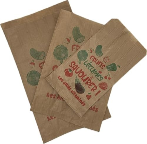 Cardon Emballages Lot de 1 000 sachets kraft alimentaires 2 kg pour fruits et légumes – Papier kraft alimentaire – Sacs primeurs pour marchés, producteurs et commerces