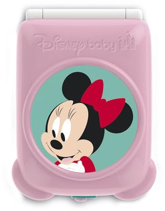 Clementoni Disney Baby - Minnie Flip Phone, Children's Phone 9-36 Months, Activity Centre with 4 Buttons to Stimulate Imitation Game with Light and Sounds, 17515