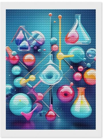 Peinture diamant abstraite, science, chimie, illustration, impression 3D, peinture diamant à faire soi-même, convient pour la maison, art décoration murale