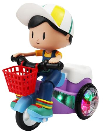 Tricycle De Danse Acrobatique Tournoyant, Tricycle Électrique Enfant Jouet, Lumières Rotatives à 360 Degrés Musique Dynamique Jeu pour Maison Voyage École Garçons Filles