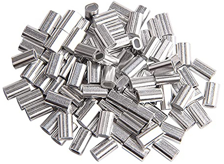 100 manguitos de engarce ovalados de aluminio for cables de acero: manguitos de engarce for aparejos, pesca y usos típicos de cables.(M1)