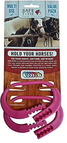 Safety Tie 2 Pack Horse Straps to Prevent Injury, Portable, Versatile and Reusable, Quick Release with Strong Pressure, with 5 Buckle Adjustments, Horse Clip