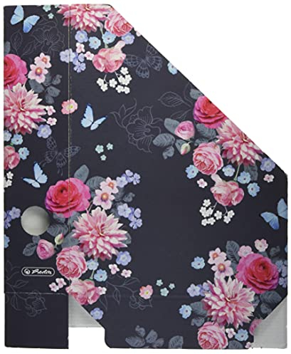 Herlitz Stehsammler A4 Ladylike Flowers aus Wellpappe, Rückenbreite 7cm, 1 Stück