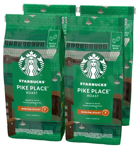 STARBUCKS Pike Place Roast, Mittlere Röstung, Ganze Kaffeebohnen 450g (4er Pack)