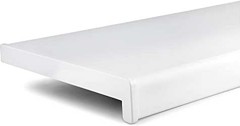 TJ Fensterbank Innen I 20 x 130 cm I weiß I hochwertige PVC Fensterbank mit Seitenabschluss I Fensterbrett kratzfest & feuchtigkeitsundurchlässig I pflegeleichter & langlebiger Fenstersims für Innen