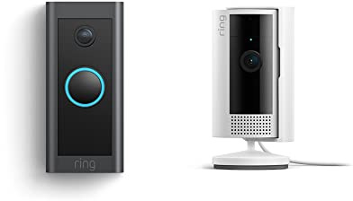 All-new Ring Indoor Cam, White with Ring Video Doorbell Wired
