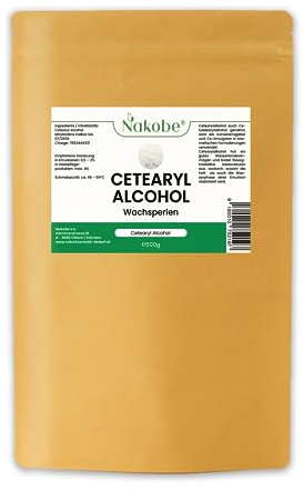 Nakobe Cetearylalkohol 500 g, fettalkohol, cetylstearylalkohol, vaxpärlor, emulgeringsgivare