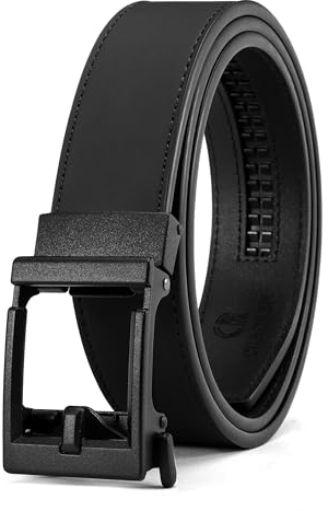 CHAOREN Automatik Gürtel Herren, Gürtel Herren Leder Ratsche für Business Lässig Anzug 35mm ohne Löcher Ledergürtel