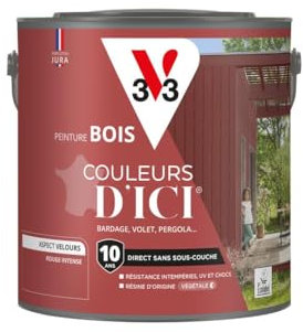 V33 Peinture Bois Couleurs d'ICI - Rouge intense - 2L