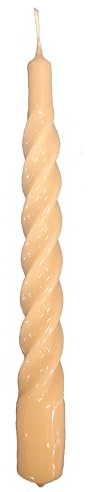 Candele laccate tortiglione diametro 2,2 cm altezza 21 cm - 6 pezzi - Colore cipria - Cereria Di Giorgio