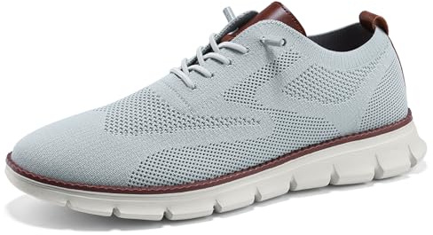 Wearbreeze Men’s Business Casual Oxford Sneakers – Lightweight Lace-Up Dress Shoes for Work, Travel & Daily Commute Grey