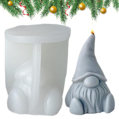 Moule Silicone Bougie Gnome D'Halloween, Forme De Sans Visage Créative, Moule Bougie Noel, Cire Moulage Artisanale Pour Aromathérapie, Pour Bougie D'aromathérapie D-IY