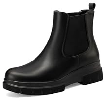 QUEEN HELENA Botines Chelsea Botas bajas clásicas para mujer X31-44, Negro , 38 EU