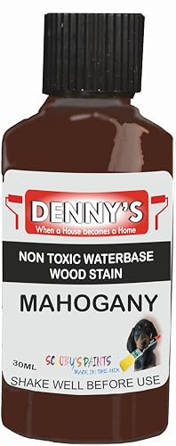 Wood Stain Water Based | 12 Colours | Interior Furniture Stain | Light & Dark Stains | Eco-Friendly & Non-Toxic Wood Dye Paint | Easy Application | Quick Dry & Low Odour (Mahogany 30ml Tester)