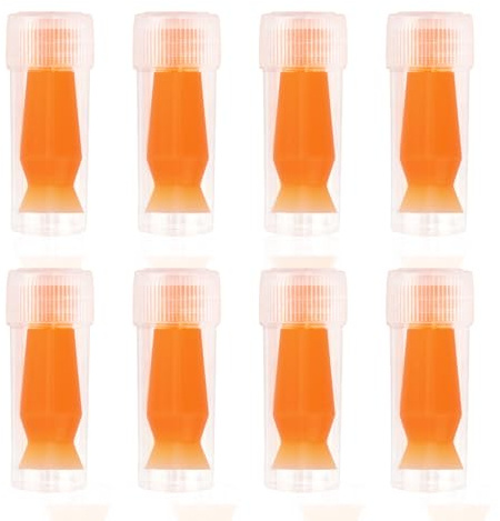 8 Pezzi Inseritore per Lenti Sclerali, Senza Ventilazione Applicatore per Lenti a Contatto Confezionato Singolarmente Stantuffo in Silicone for Protesi Oculari Rigide RGP (Arancione)